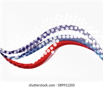 Color overlapping wave stripes, vector abstract background. Vector template for workflow layout, diagram, number options or web design