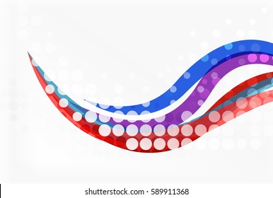 Color overlapping wave stripes, vector abstract background. Vector template for workflow layout, diagram, number options or web design