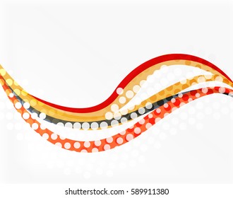 Color overlapping wave stripes, vector abstract background. Vector template for workflow layout, diagram, number options or web design