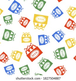 Color Pack of beer bottles icon isolated seamless pattern on white background. Case crate beer box sign. Vector.