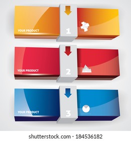 Farbverpackungsbox, Muster. Vektorgrafik?????