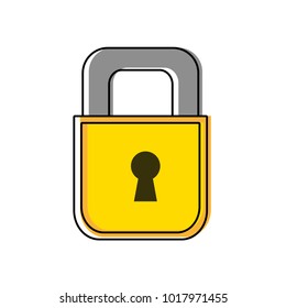 color padlock object to security and protection symbol