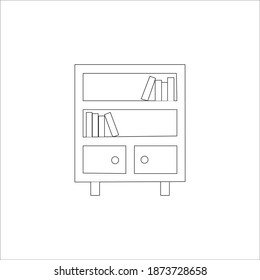 color page bookshelf stationary line art