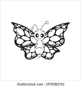 color page butterfly line art