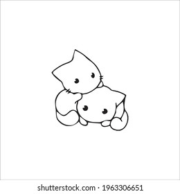 color page cat line art