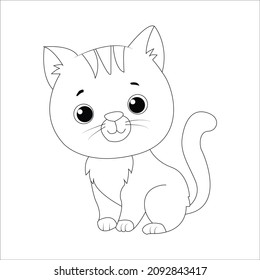 Color de la página de la línea vectorial del gato