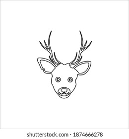 color page deer line art
