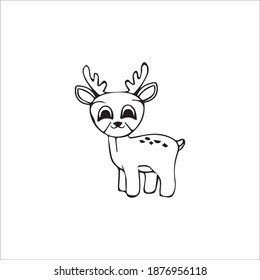 color page deer line art