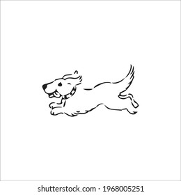 color page dog line art