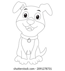 color page dog line drawing