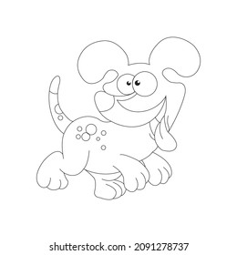 color page dog line drawing