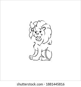 Color page lion line art