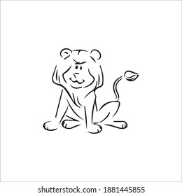 Color page lion line art