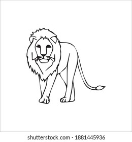 Color page lion line art