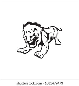 Color page lion line art