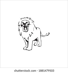 Color page lion line art