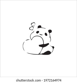 color page panda line art