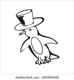 color page penguin line art