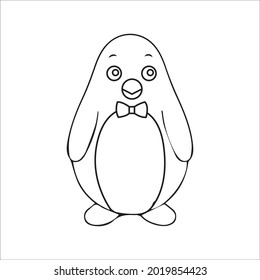 color page penguin line art