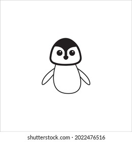 color page penguin line art
