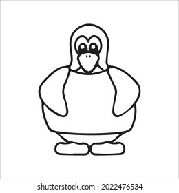 color page penguin line art