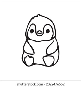 color page penguin line art