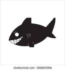 color page shark line art