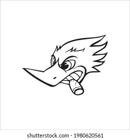 Color Page Woodpecker Line Art Stock Vector (Royalty Free) 1980620561