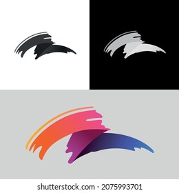Logotipo de resumen de pincel de pintura de color