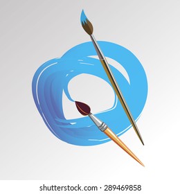 color paint brush vector abstract design background