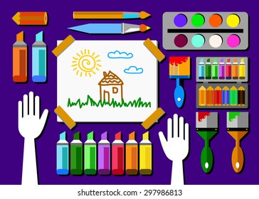color paint brush vector abstract colorful watercolor