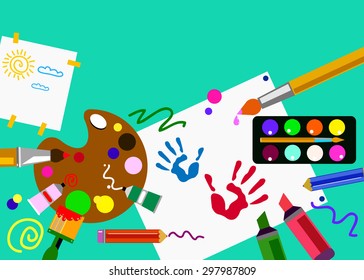 color paint brush vector abstract colorful watercolor