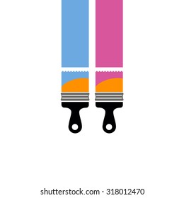 color paint brush vector abstract design background