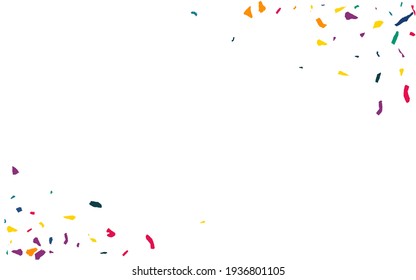 Color Paint Celebration White Background. Vector Elements Background. Christmas Confetti Backdrop. White Colored Paper Independence Wallpaper.