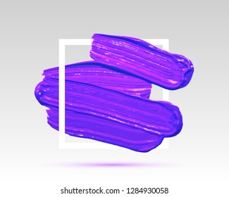 Color paint draw brush on the white background. Vector illustration