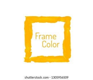 Color paint draw brush on the white background. Vector illustration