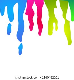 Color paint drops flows art.