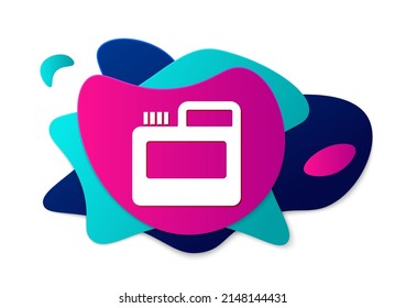 Color Paint, gouache, jar, dye icon isolated on white background. Abstract banner with liquid shapes. Vector