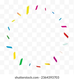 Color Paint Independence Vector Transparent Background. Celebration Smear Postcard. Fun Confetti Pattern. Happy Shavings Celebrate Banner.