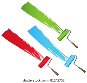 Color paint roller brushes