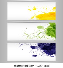 Color paint splashe background. Vector illustration