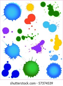 color paint splashes 2-vector