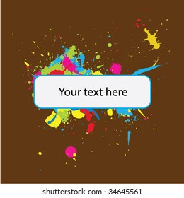 Color paint splashes background. Vector.