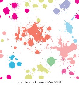 Color paint splashes background. Vector.