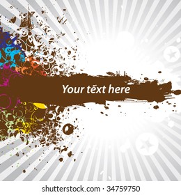 Color paint splashes background. Vector.