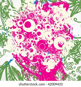 Color paint splashes background. Vector.