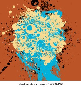 Color paint splashes background. Vector.