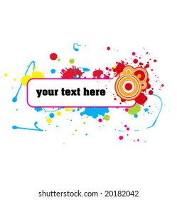 Color paint splashes banner. Vector.