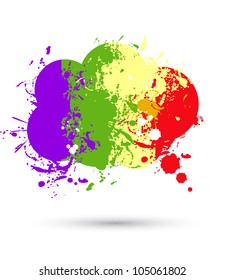 Color paint splashes cloud for background vector