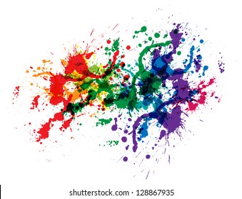 Color paint splashes. Gradient vector background